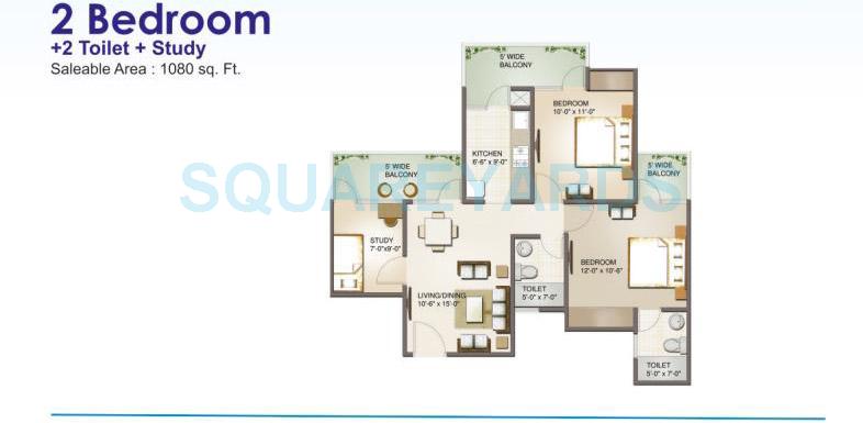 2 bhk Floor Plan