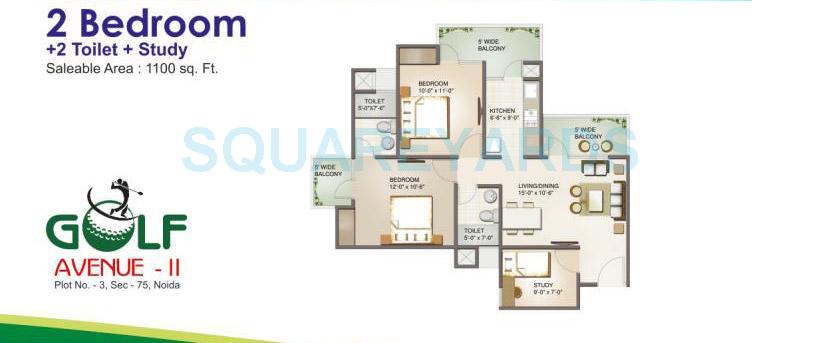 2 bhk Floor Plan