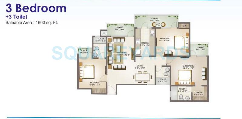 3 bhk Floor Plan