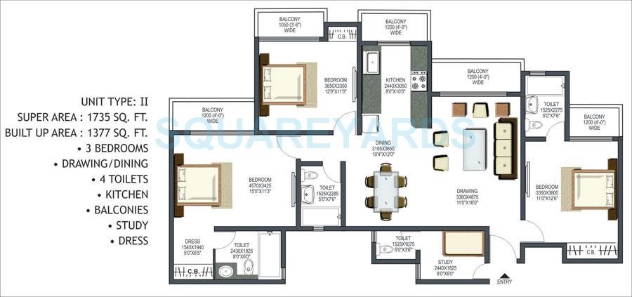 3 bhk Floor Plan