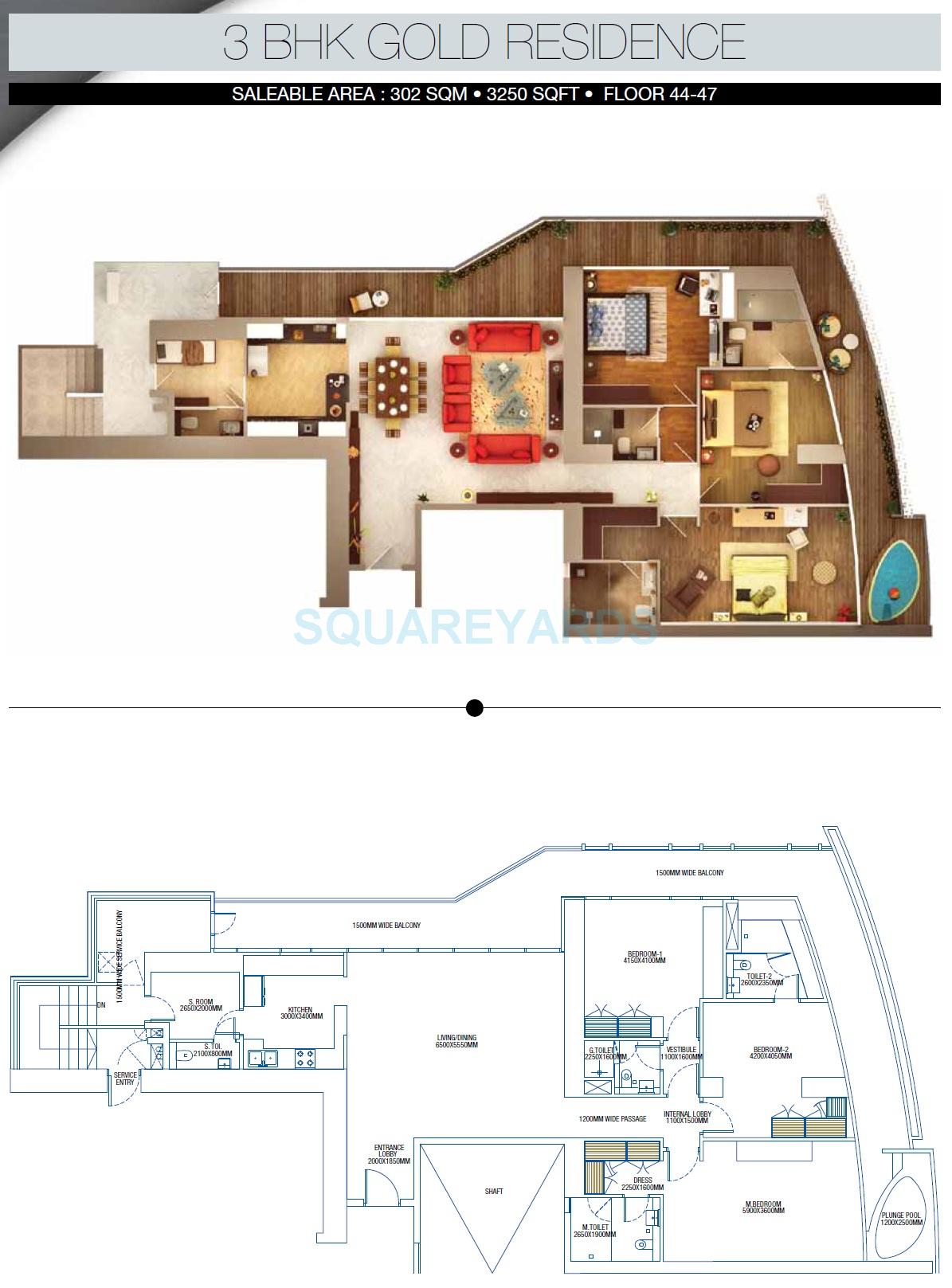 3 bhk Floor Plan