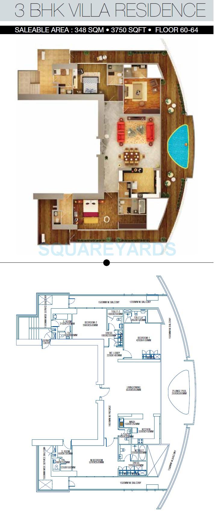 3 bhk Floor Plan