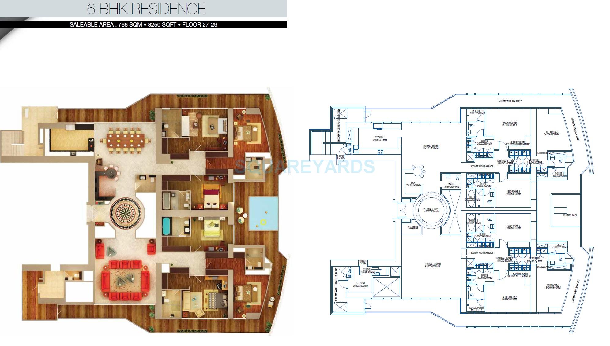 6 bhk Floor Plan