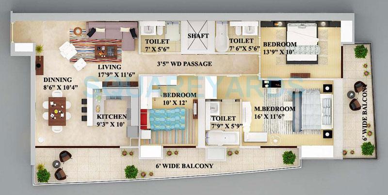 3 bhk Floor Plan