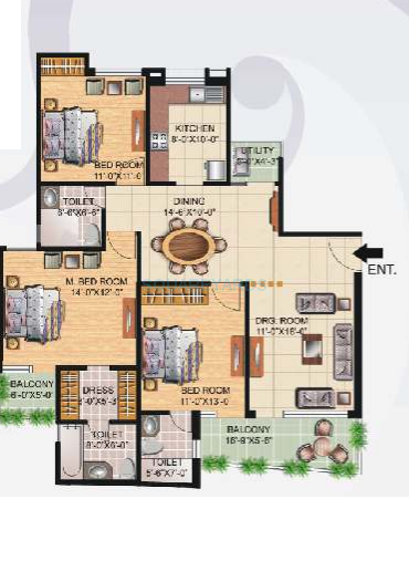 3 bhk Floor Plan