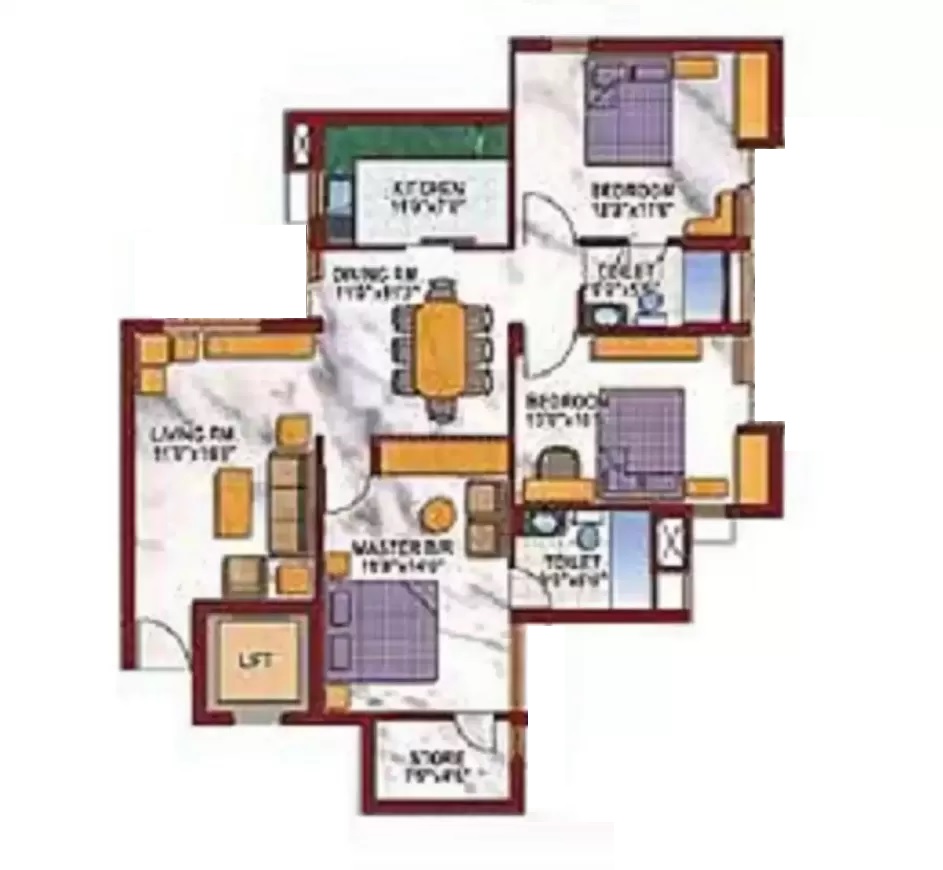 3 bhk Floor Plan