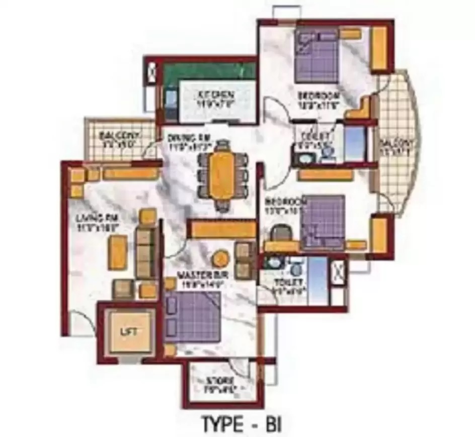 3 bhk Floor Plan