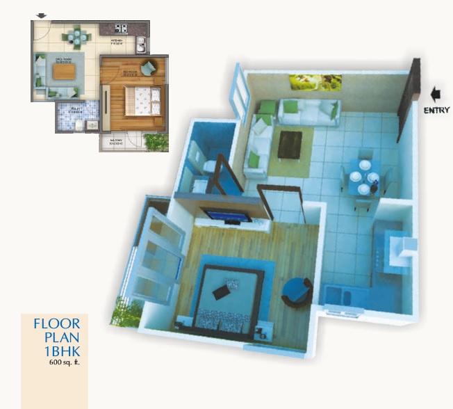 1 bhk Floor Plan