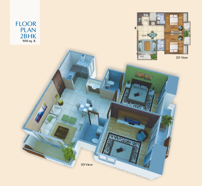 2 bhk Floor Plan