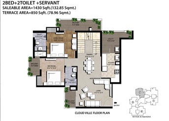 2 bhk Floor Plan