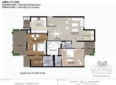 2 bhk Floor Plan