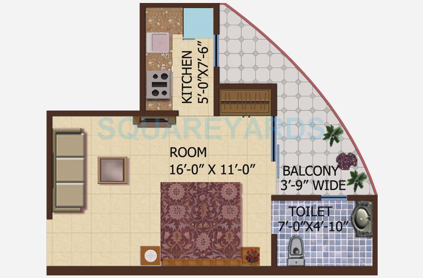 1 bhk Floor Plan