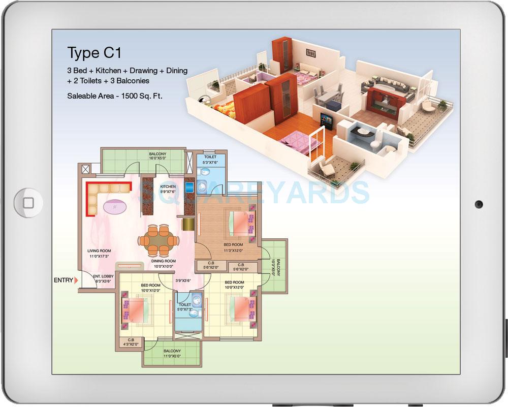 3 bhk Floor Plan