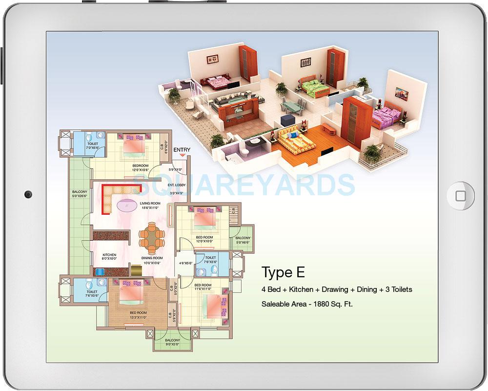 4 bhk Floor Plan