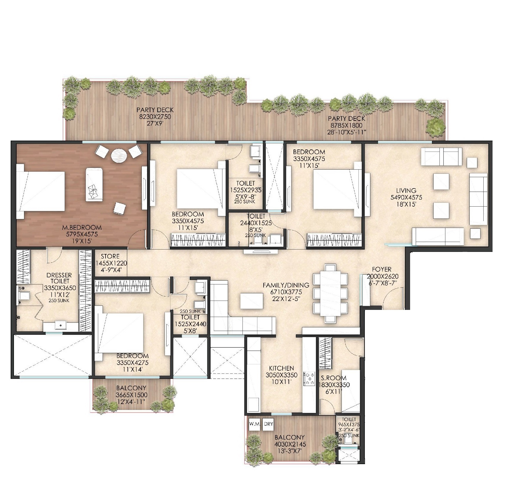 4 bhk Floor Plan
