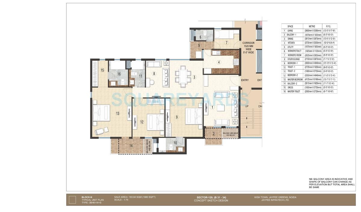 3 bhk Floor Plan