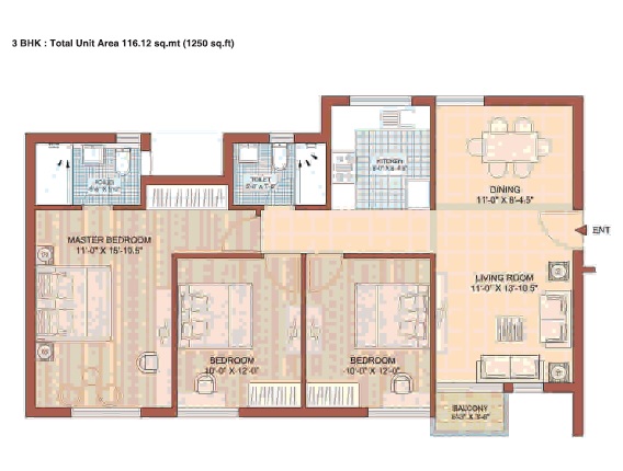 3 bhk Floor Plan