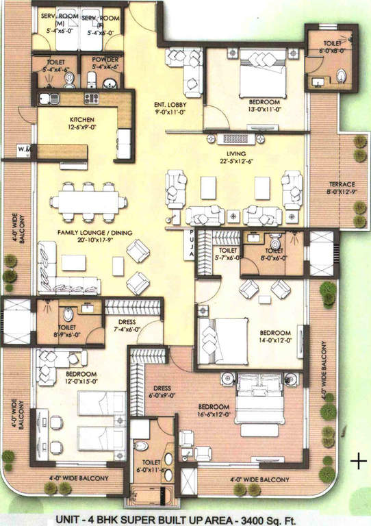 4 bhk Floor Plan