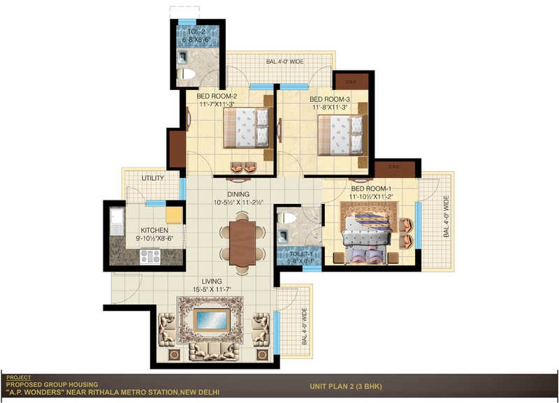 3 bhk Floor Plan