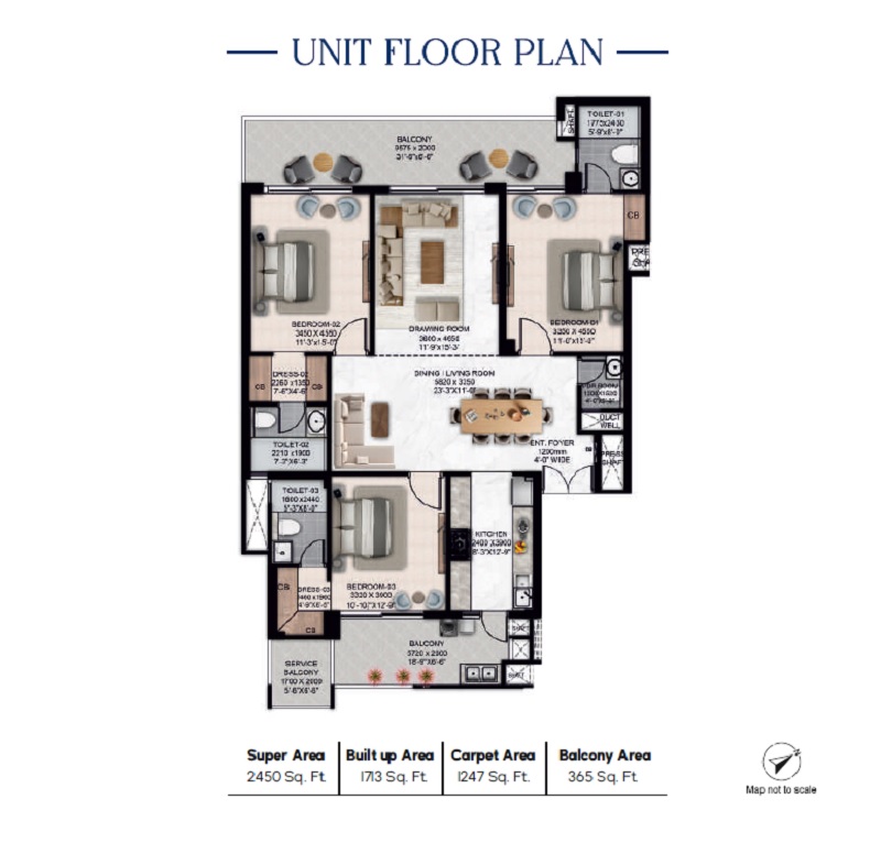 3 bhk Floor Plan
