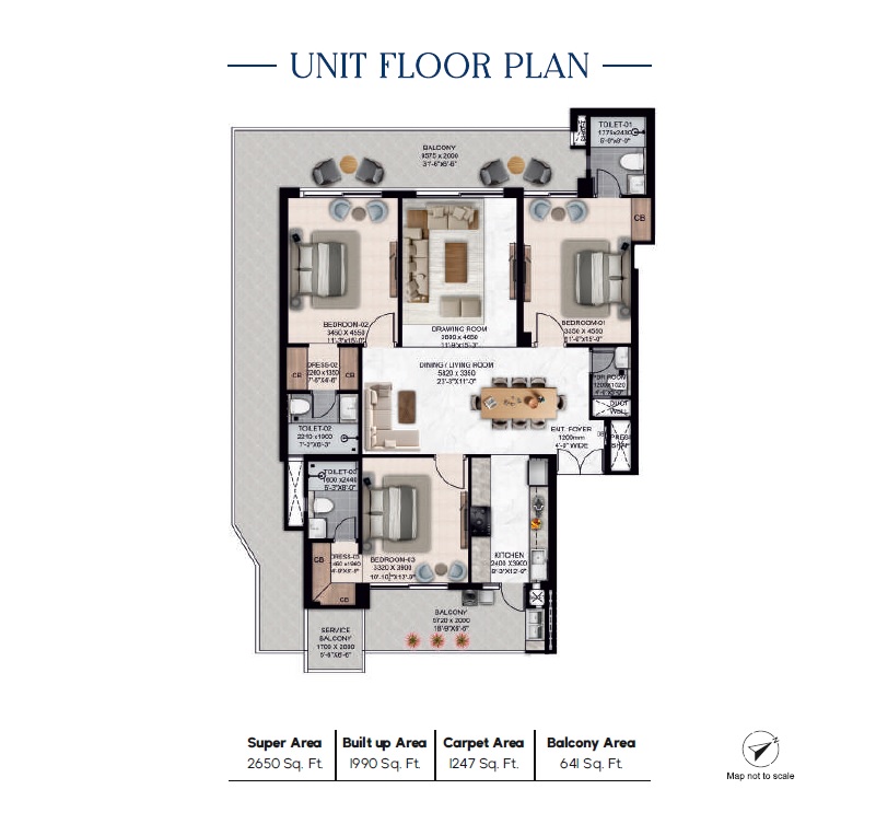 3 bhk Floor Plan