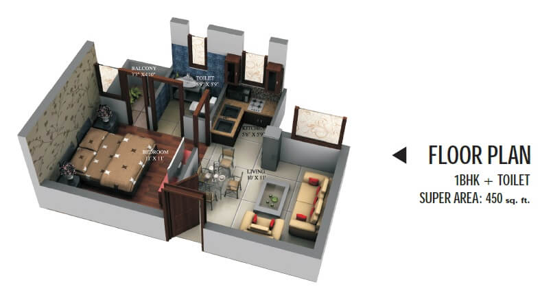 1 bhk Floor Plan