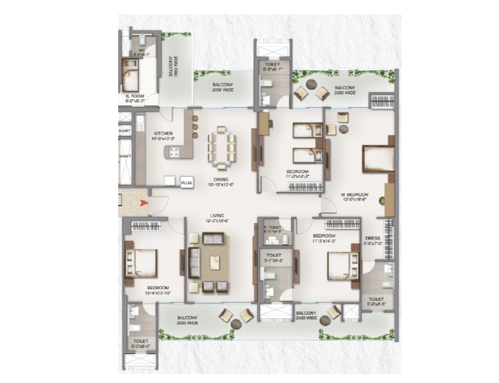 4 bhk Floor Plan