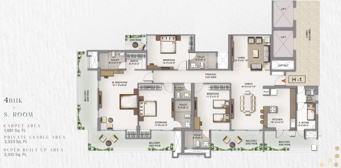 4 bhk Floor Plan