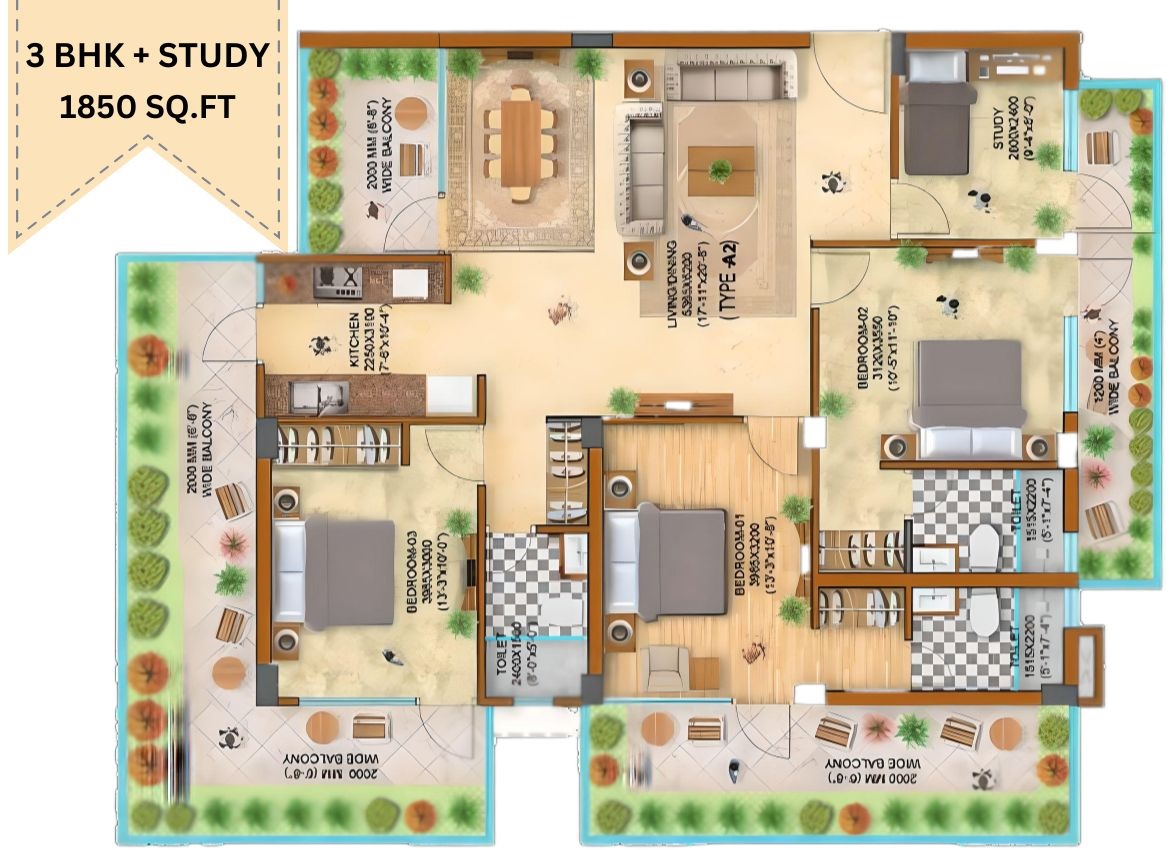 3 bhk Floor Plan