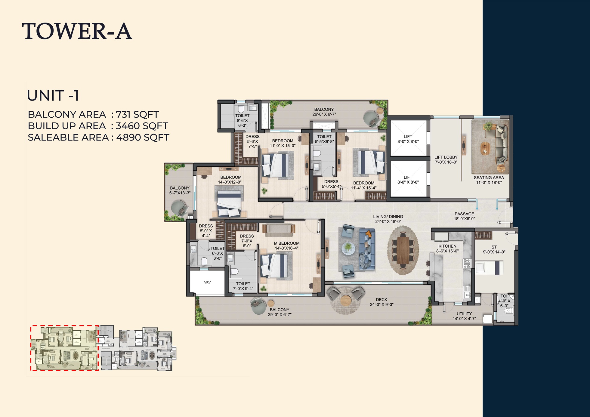 4 bhk Floor Plan