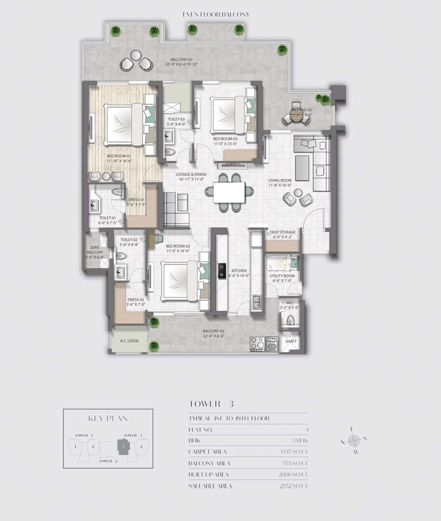 3 bhk Floor Plan