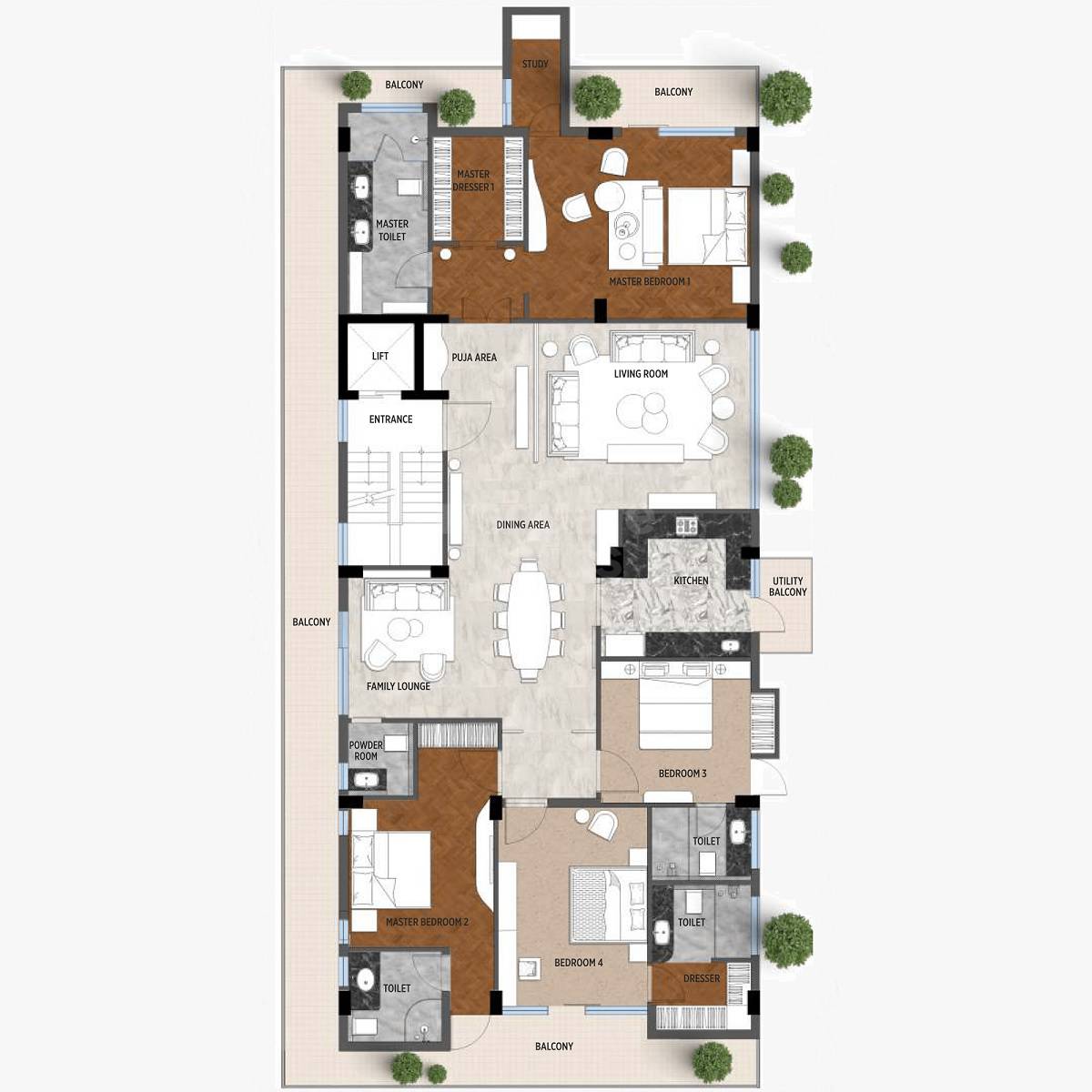 4 bhk Floor Plan