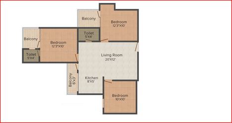 2 bhk Floor Plan
