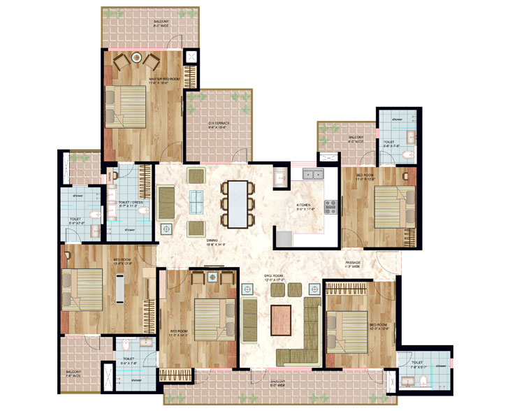 5 bhk Floor Plan