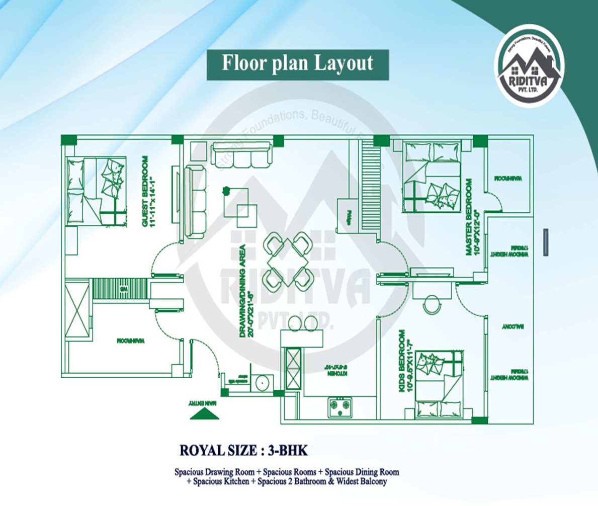 3 bhk Floor Plan