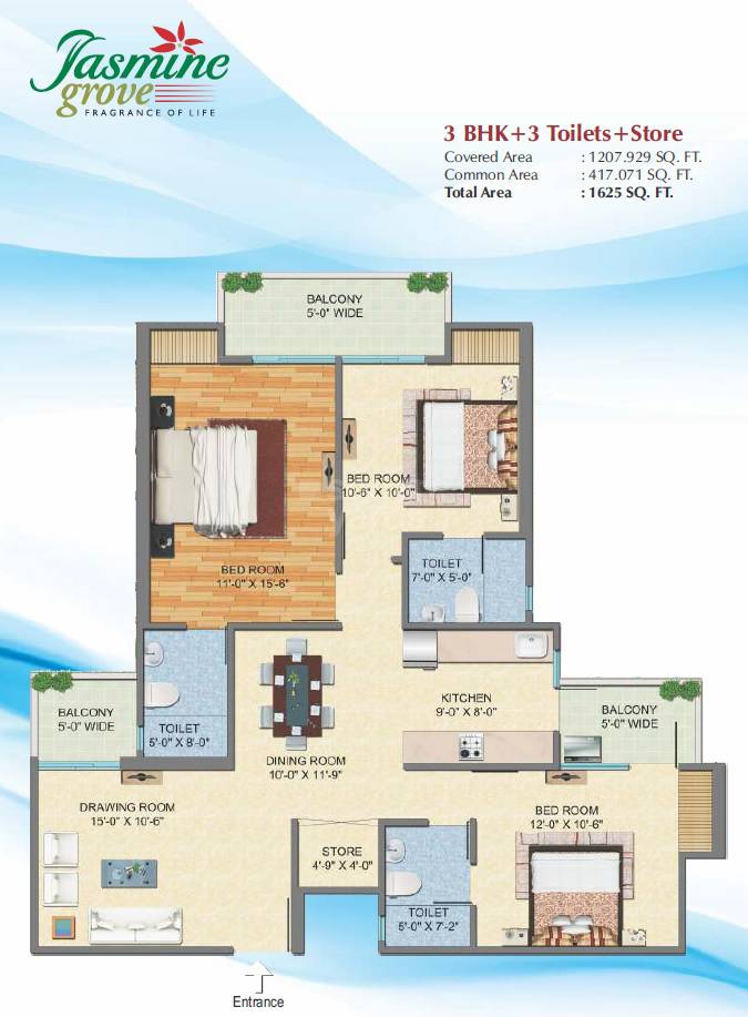 3 bhk Floor Plan