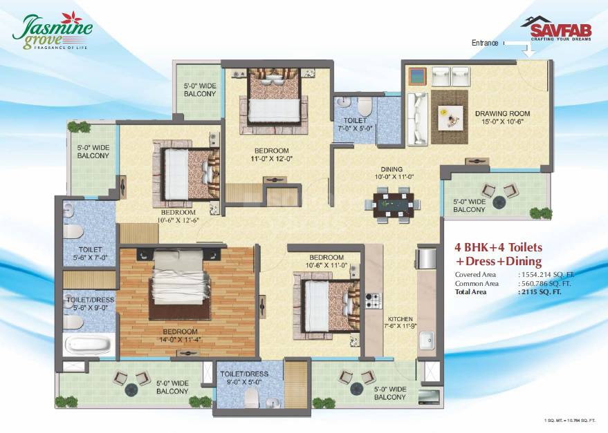 4 bhk Floor Plan