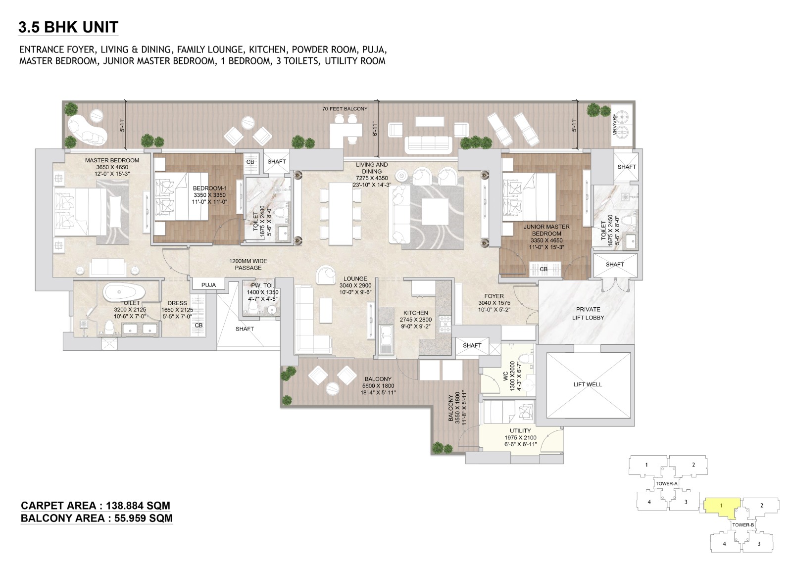 3 BHK 2980 Sq. Ft. Apartment