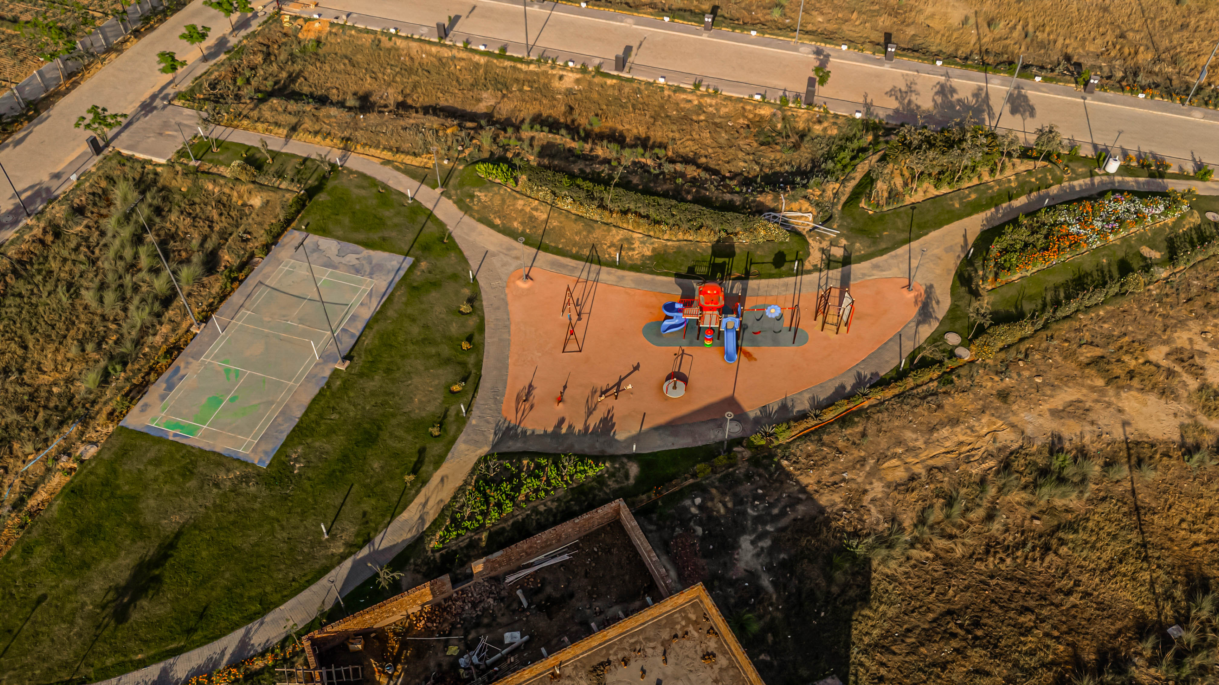 STP, WTP, MEP & Road work completed, Water & Electricity works completed