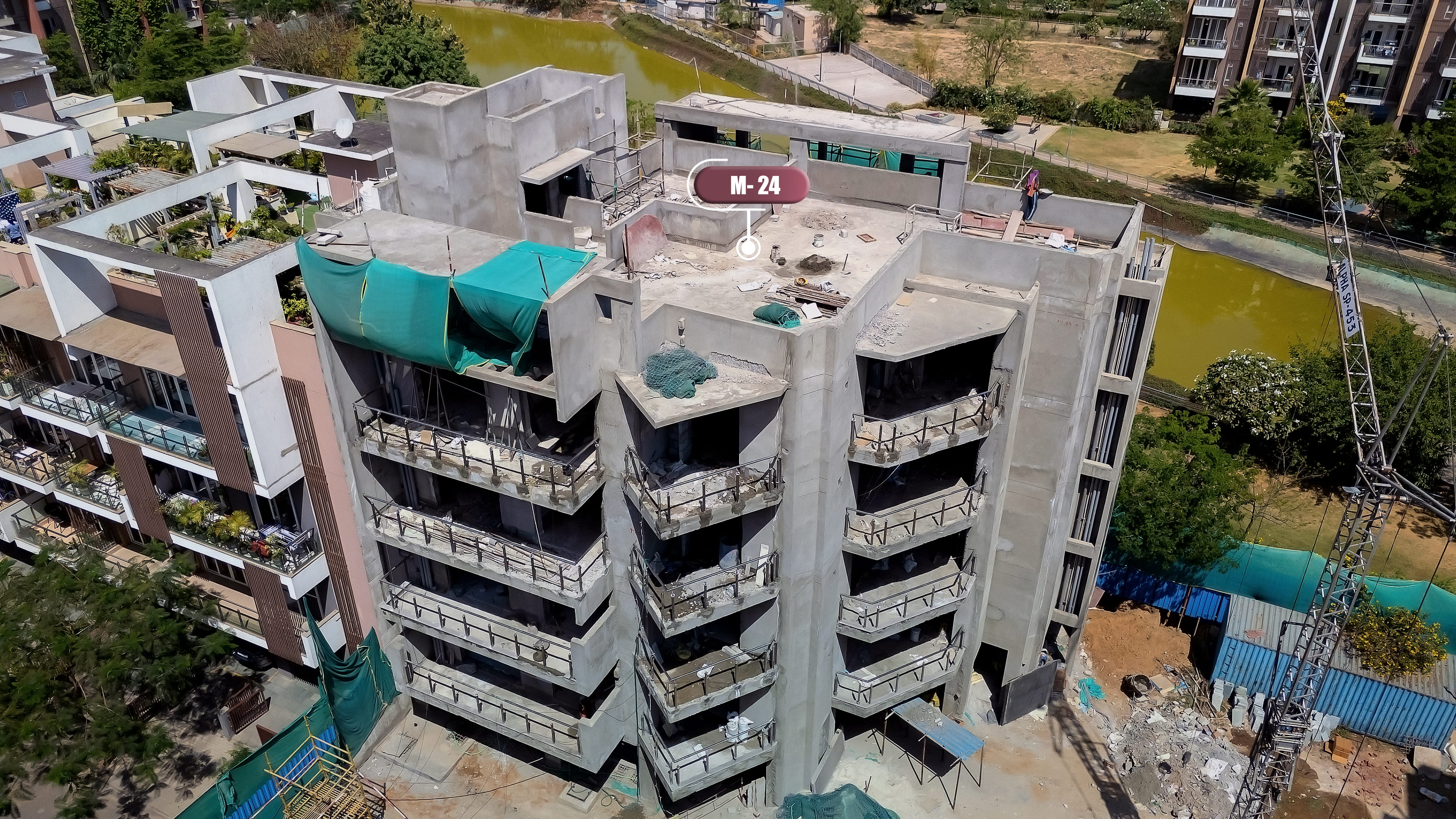 RCC structure & rough finishing completed, MEP & finishing work ongoing