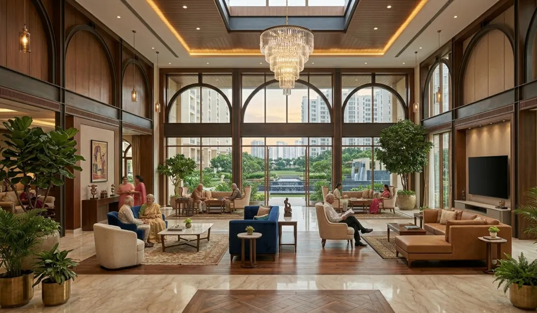 DLF The Aureva Entrance Lobby