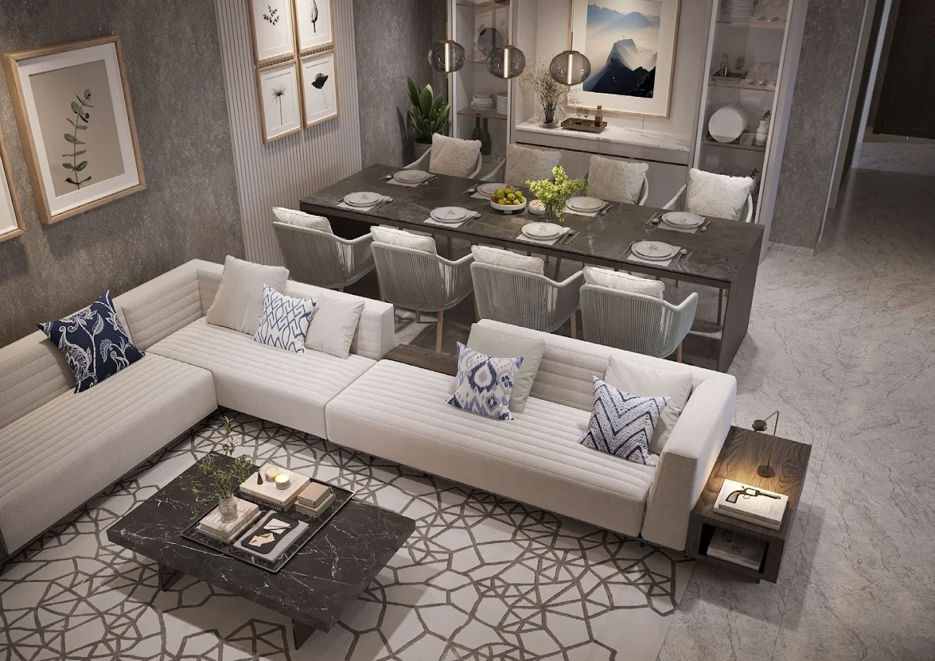 Sobha Hamptons Living + Dining Room