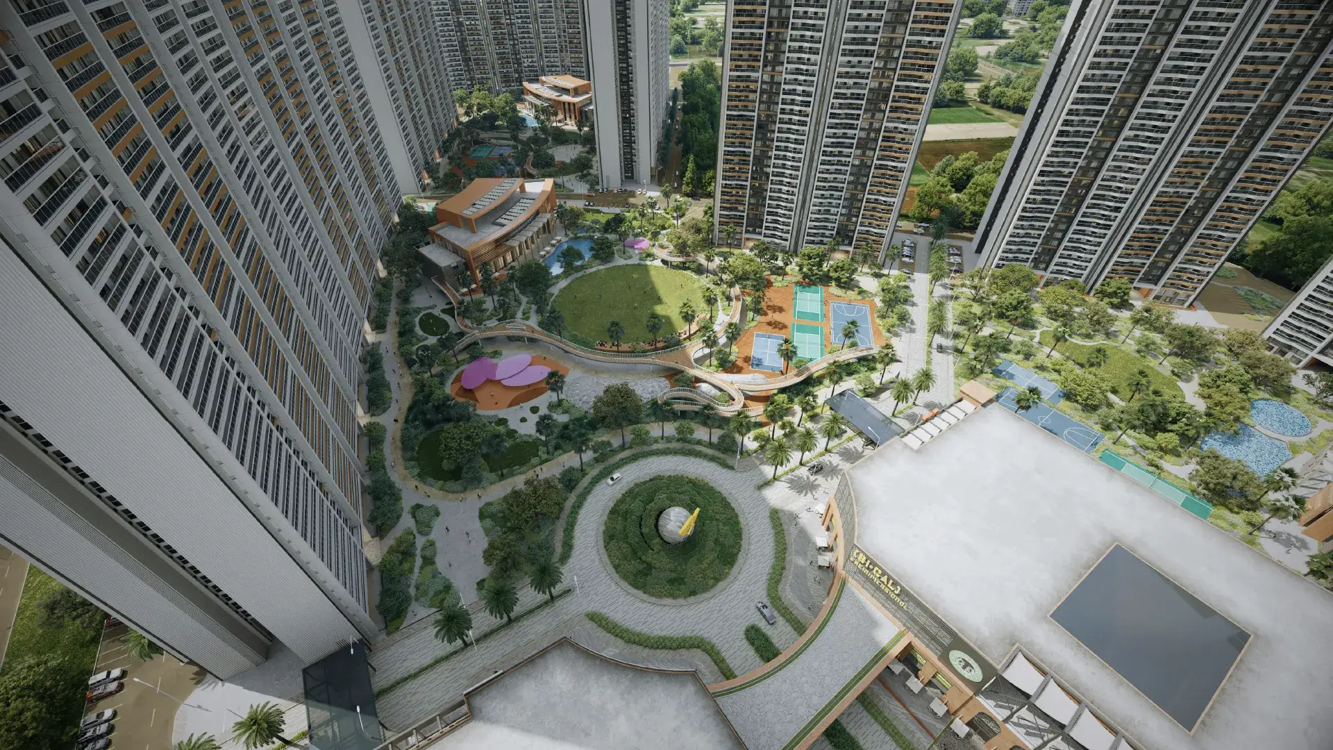 The Prestige City Indirapuram Landscape View