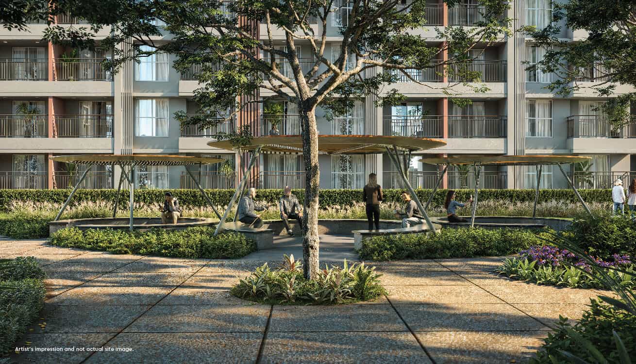 Godrej Evergreen Square Garden Sitting Area