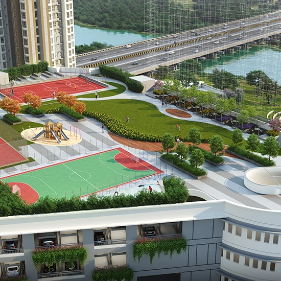 Godrej Riviera Podium Landscape View