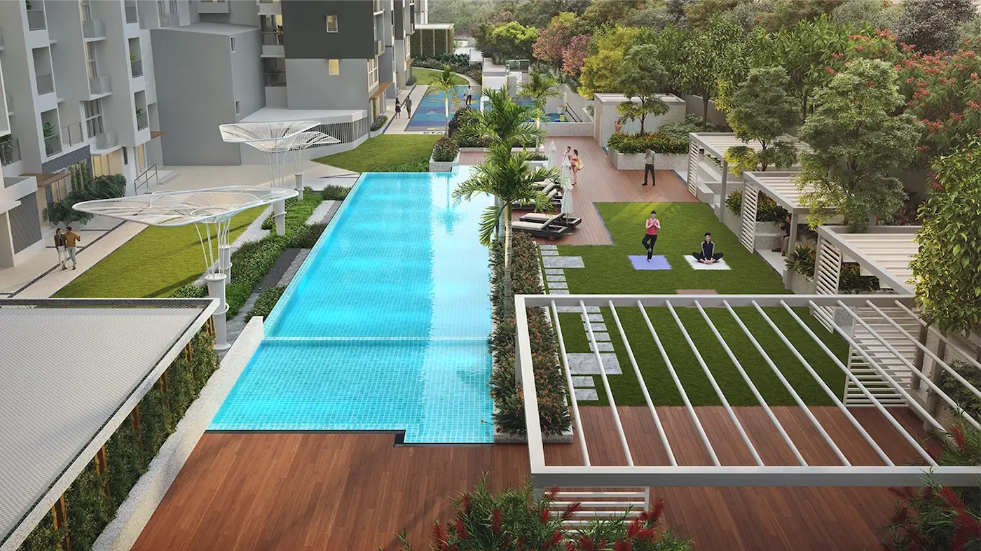Godrej Urban Park Spend a calm evening by the swimming pool to wash away your day's stress