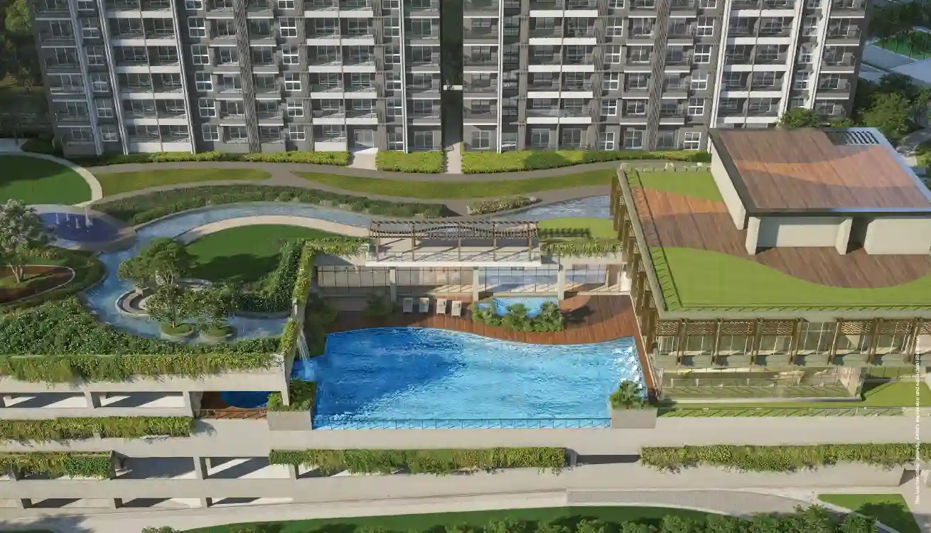 Godrej The Aqua Retreat At Godrej Park World Pool Birds Eye