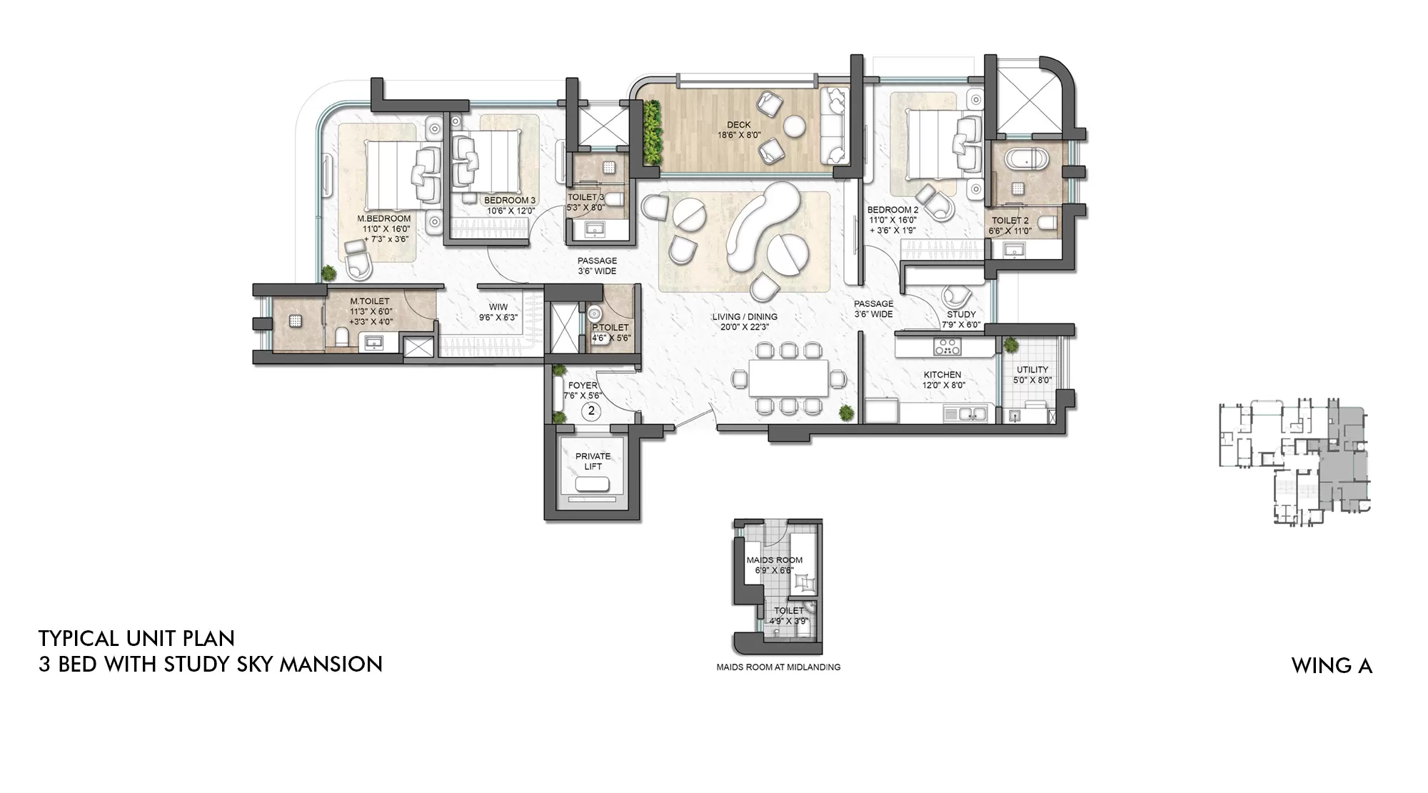Lodha Vero 3Bhk With Study Sky Mansion